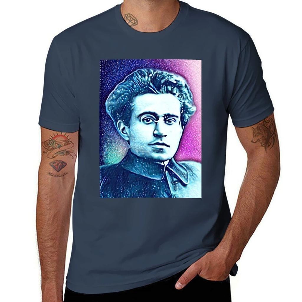 Antonio Gramsci Artwork Antonio Gramsci Portrait Antonio Gramsci Wall Art Tshirt Sports Casual Short Sleeve Cotton Tee