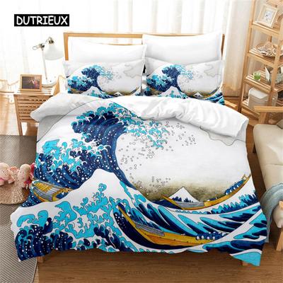 Art Wave Painting Bedding Set Duvet Cover Set 3d Bedding Digital Printing Bed Linen Queen Size Bedding Set Fashion Design