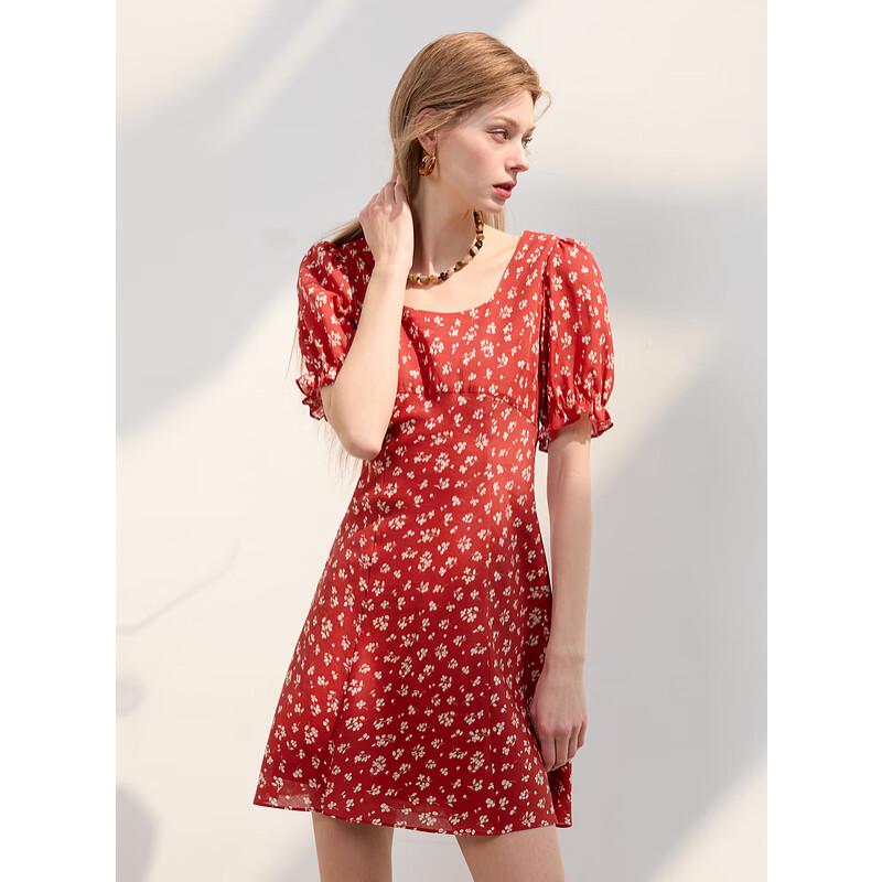 

Sancai French Floral Puff Sleeve Short Dress M 160/84A