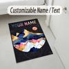 Cosmic Moon Mandala Theme Soft Crystal Velvet Rug Custom Name & Text Print Non Slip Floor Rug for Bedroom Living Room