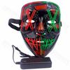 EL Cold Light LED Halloween Mask - Luminous Black V Mask for Shuffle Dance