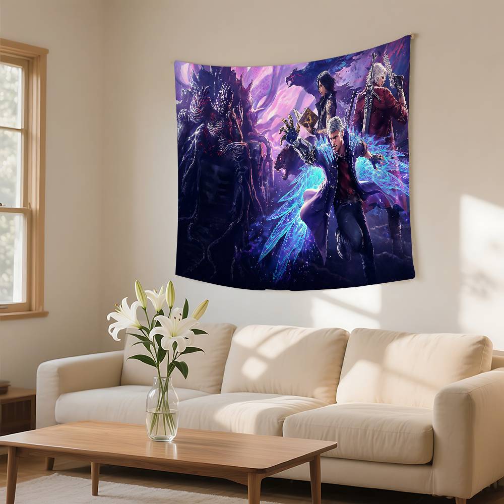 DDevil May Cry Tapestry Wall Hanging Tapestry Art Deco Blanket Curtain Hanging At Home Bedroom Living Room Decor