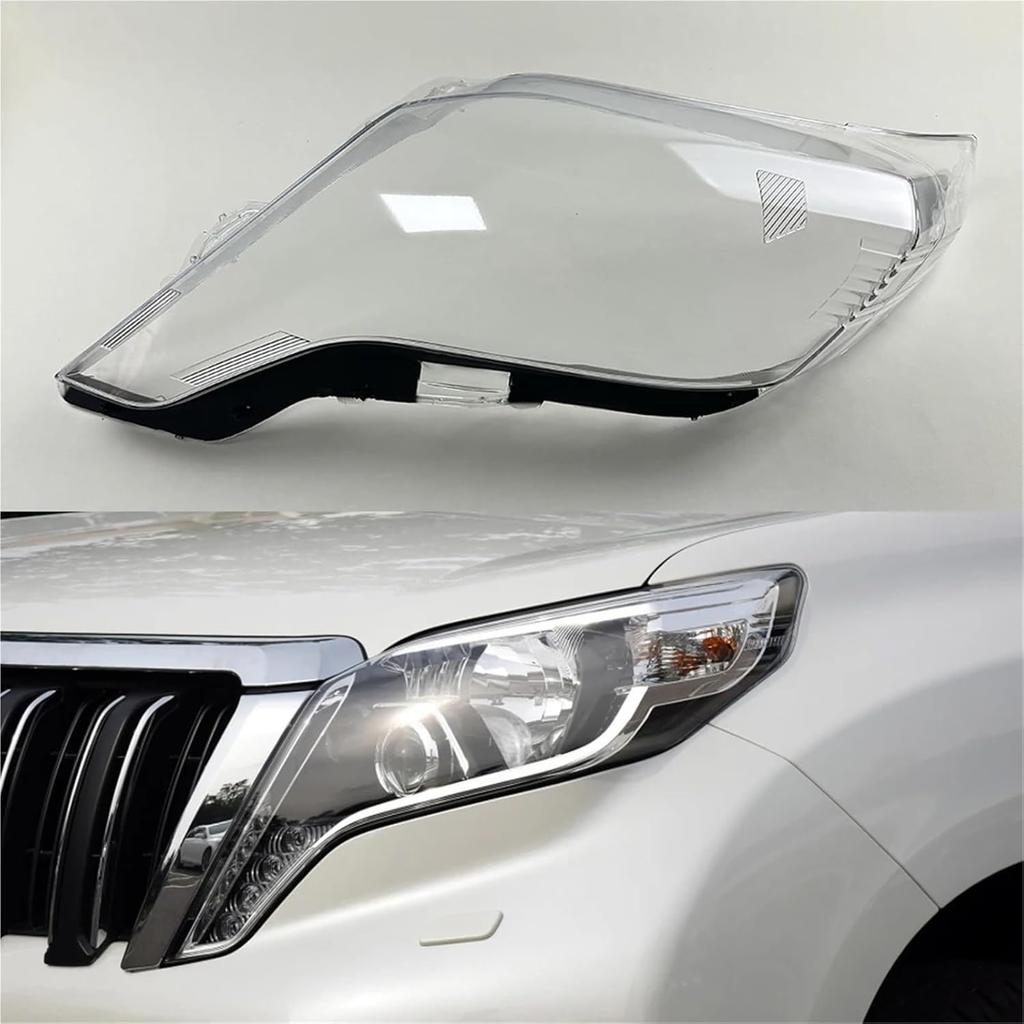 Compatible for Toyota Prado 2014 2015 2016 Transparent Headlight Cover Headlamp Shell Clear Lens Plexiglass Replace Original Lampshade(Left)