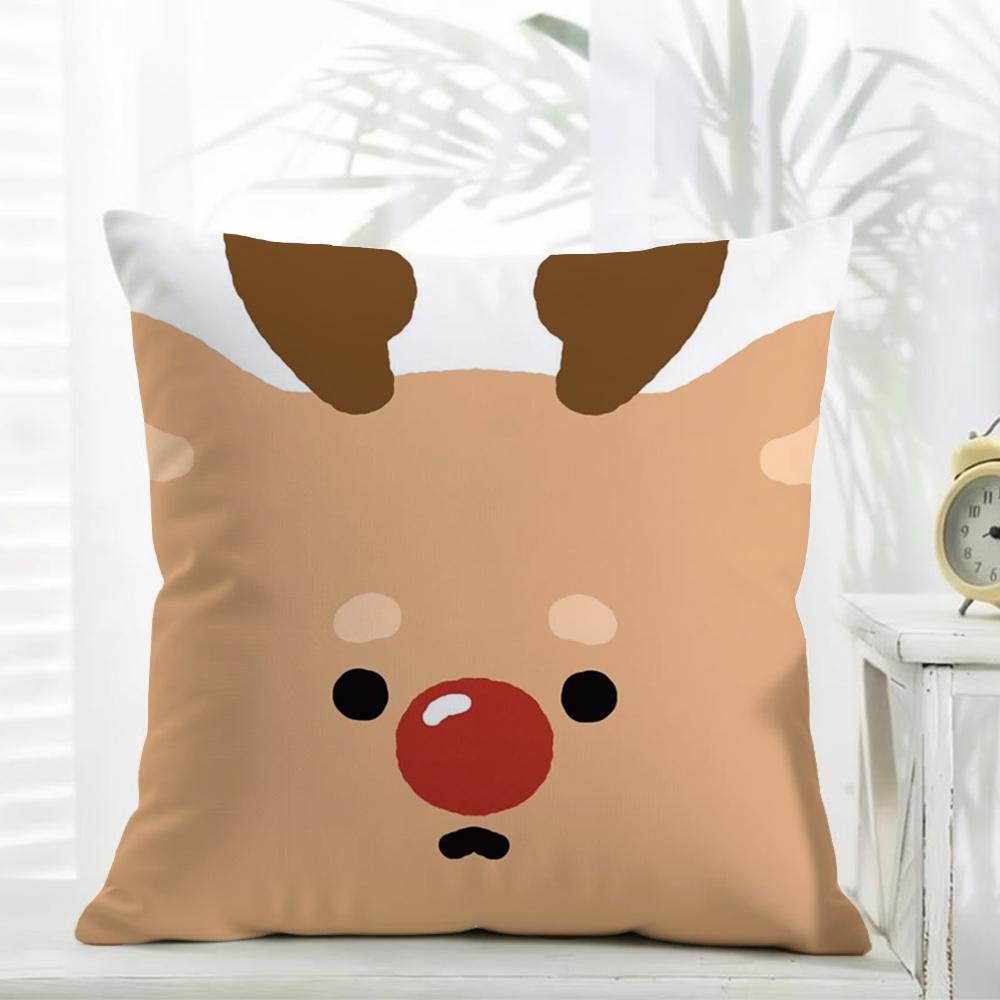 Classic Casual Daily Merry Christmas Art Cushion Cover Daily Washable Linen Pillowcase Soft For Sofa Bed Home Room Decor