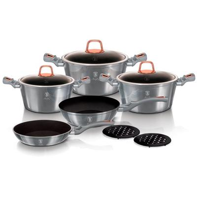 Induktionskøkkensæt 10 Dele Aluminium Non-stick uden PFOA Berlinger Haus Moonlight Grå 55742