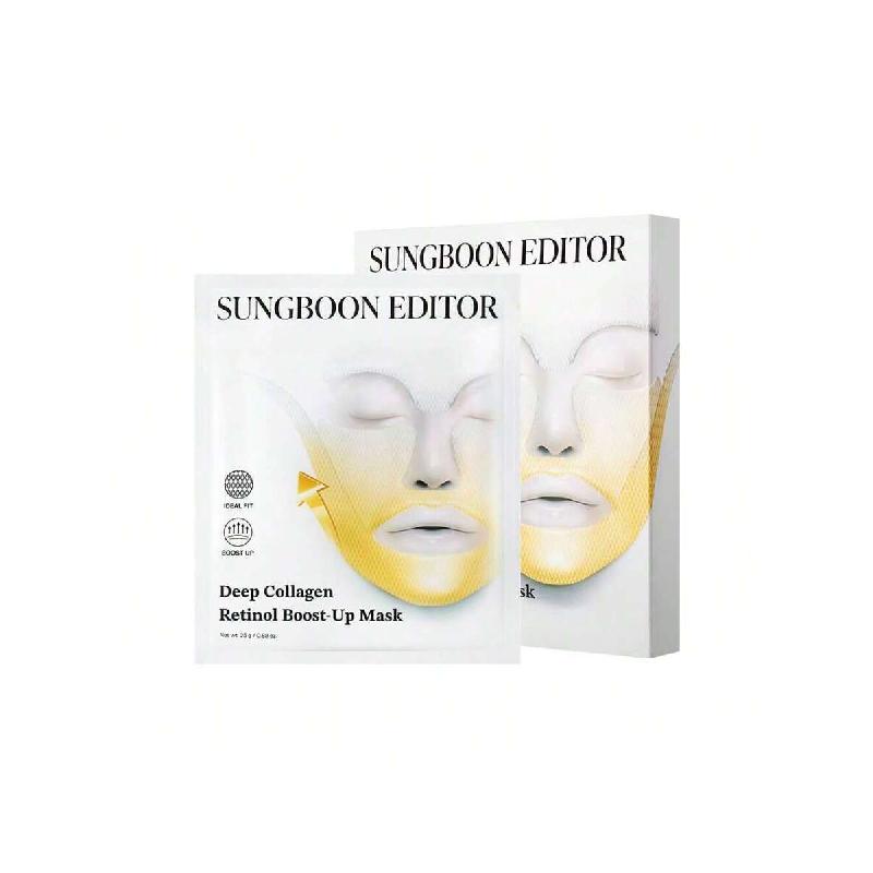 

SUNGBOON EDITOR Deep Collagen Retinol Tension Boost Up Mask 25g(4ea) | Retinol, Volufiline, Lifted Skin, Skin Firmness