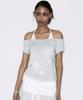 FANCY CLUB Rosie Halter Off-Shoulder Top (Light Mint) F26Qb136