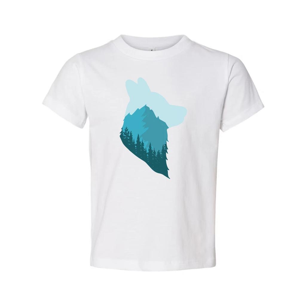 Unisex Outdoor-Themen-T-Shirt Mit Berglandschaft Bärensilhouette Grafik Für