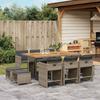 Vidaxl 11-Cz. Garden Furniture Set, With Cushions, Grey PE Rattan