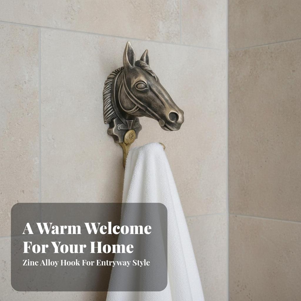 Horse Head Wall Hook Vintage Handmade Look for Closet