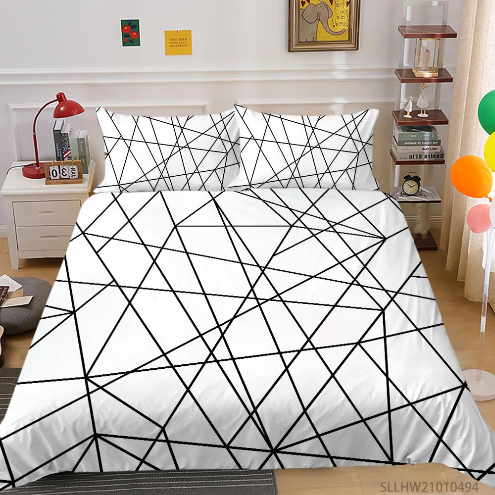 3D Bedding Set Microfiber Fabric Quilt Cover and Pillowcase 2 or 3 Pieces of Graphic Printing Full-size Washable and Comfortable Bedding
