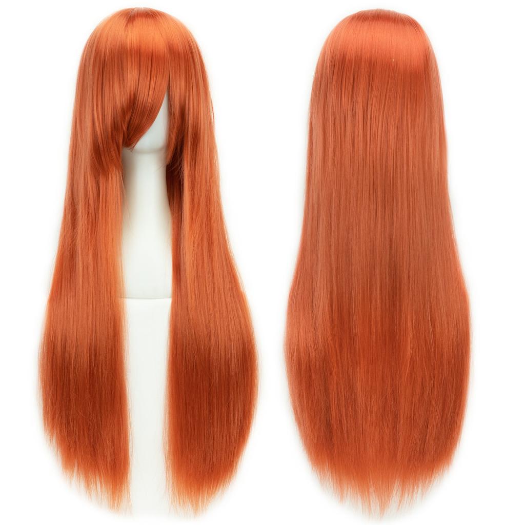 Bunte Lange Gerade Cosplay-Perücke 80cm Anime Party Rollenspiel-Perücke Hitzebeständige Faser für Damen