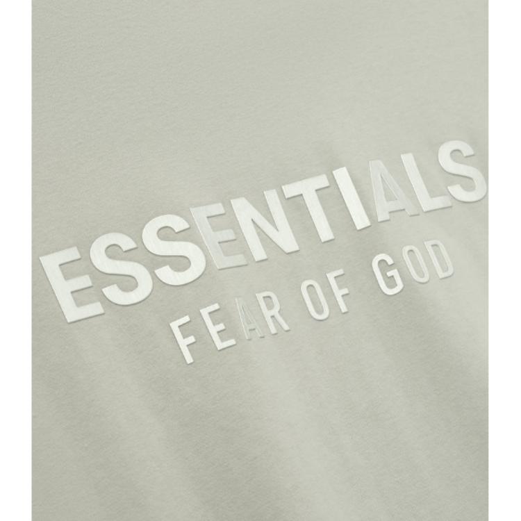Fear of God Essentials Classic Short-Sleeve Tee Abbey Stone Men Tops Grey 125SP254196F