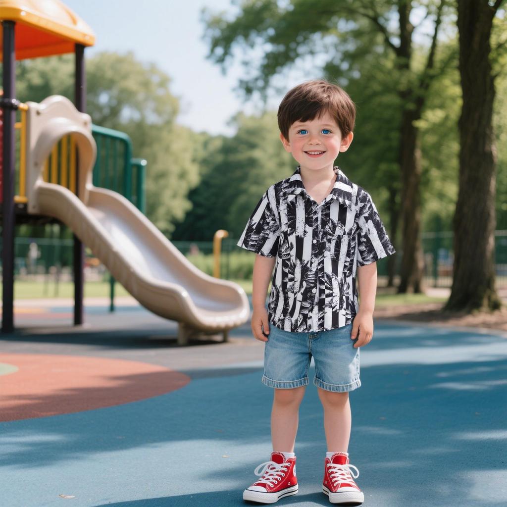 Jungen Klassisches Strand Kokospalmen-Print Kurzarm Hemd Koreanischer Stil