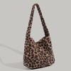 Autumn Winter New Korean Version Ins Style Imitation Lamb Wool Large Capacity Shoulder Underarm Bag Fashion Versatile Leopard Print Tote Bag