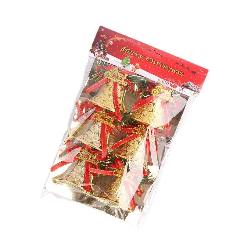 Christmas Leafy Gold Bell Tree Ornaments and Jingle Window Hangings