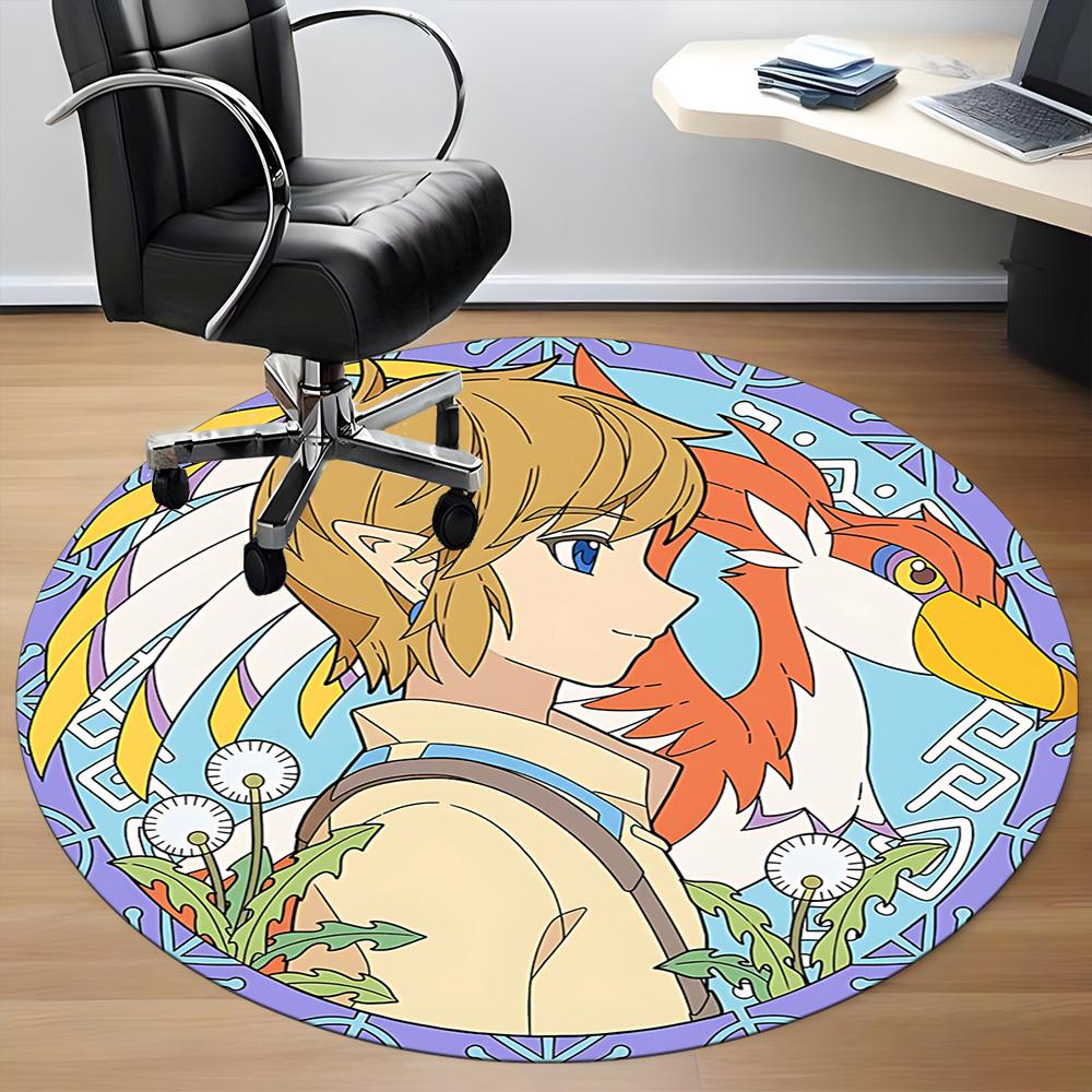 1pc Legend Zelda Office Round Area Rug, Under Office Chairs Bedroom Living Room Home Decor, Room Decoa1016229