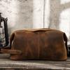 Black Angel Men's Retro Crazy Horse Leather Clutch Bag - Large Capacity, Genuine Leather, Casual Storage Bag