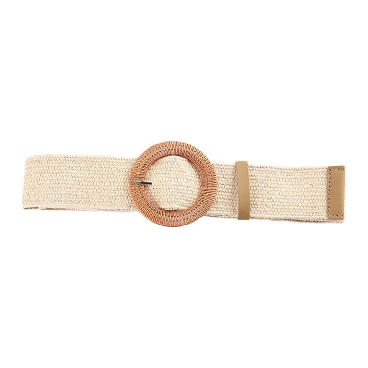 Aesthetic Buckle Belt for Women Crochet Wide Belt Simple Bohemian Waistband for Dresses Eye Catching Waist Accessories