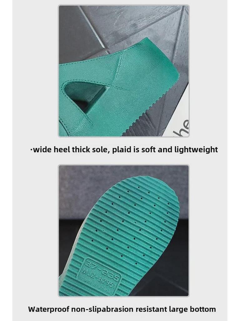 Damen Keilabsatz Slipper Sandalen - Sommermode, Dicke Rutschfeste Sohle