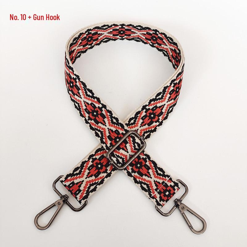 Colorful Jacquard Wide Shoulder Strap for Women's Bags - Canvas Crossbody and Backpack Accessory