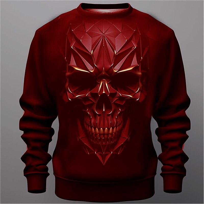 

Vintage Skull Graphic Men s Sweatshirt 3D Creative Print Long Sleeve Round Neck Hoodies Autumn Fashion Loose Casual Male Clothes 4XL