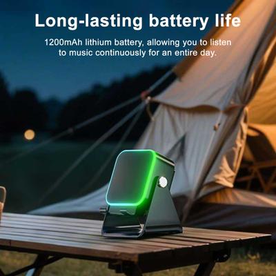 Bezdrátový indukční reproduktor s nastavitelným stojánkem na mobilní telefon Stereo zvuk Barevné světlo Dobíjecí 5 v 1