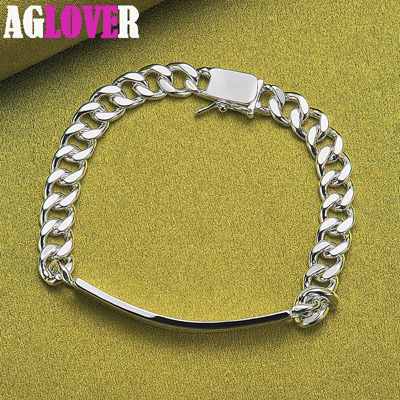 Bijuterii brățară laterală netedă de argint 925 de 8 mm