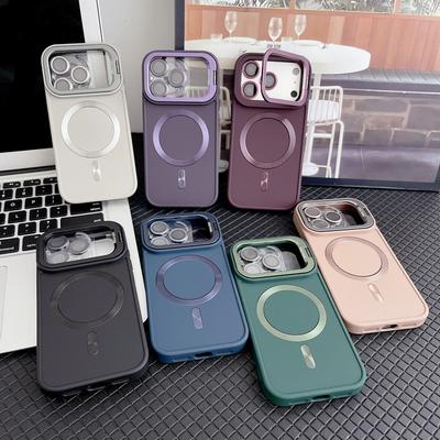 Invisible Magnetic Stand Liquid Phone Case for iPhone 13/14/15/16/17 Pro Max - Skin Feel, Protective