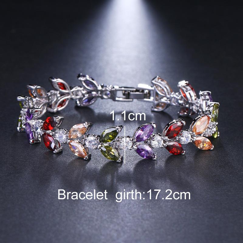 Fashion Colorful Zircon Bracelet Series for Women, Micro Paved Zircon Luxury Jewelry