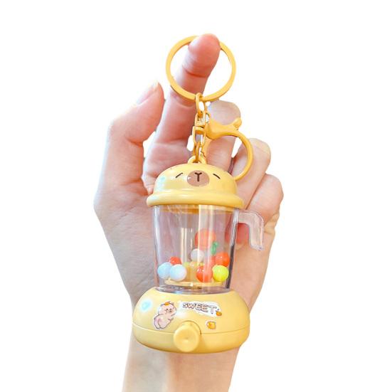 Keychain Pendant Portable Juicer Shape Key Chain with Movable Parts Colorful Beads Lightweight Buckle Design Keyring Keys Backpacks Decompression Toy