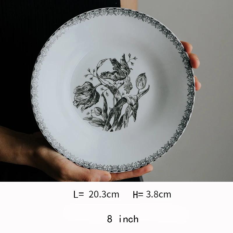 Vintage Französischer Stil Keramikteller High-End Restaurant Dessert Salatteller Köstliche Gerichte Speiseteller Exquisites Geschirr