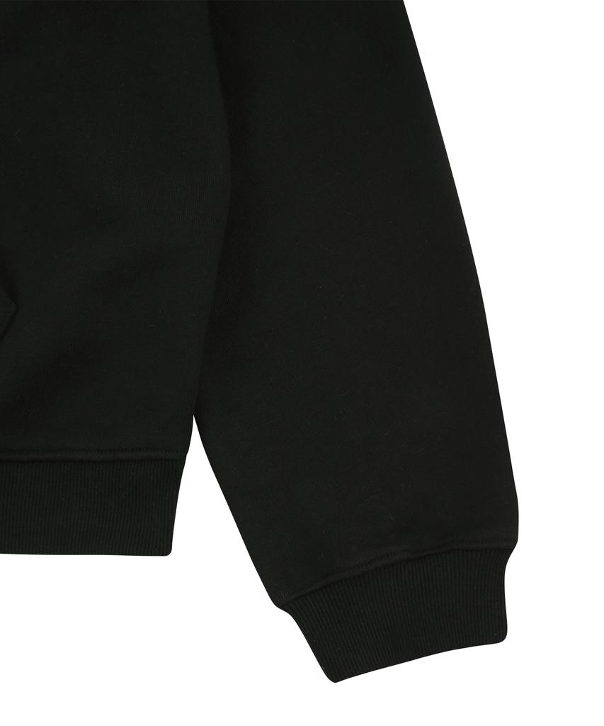 Gainsboro Br Logo Check Applique Zip-Up Hoodie_Black