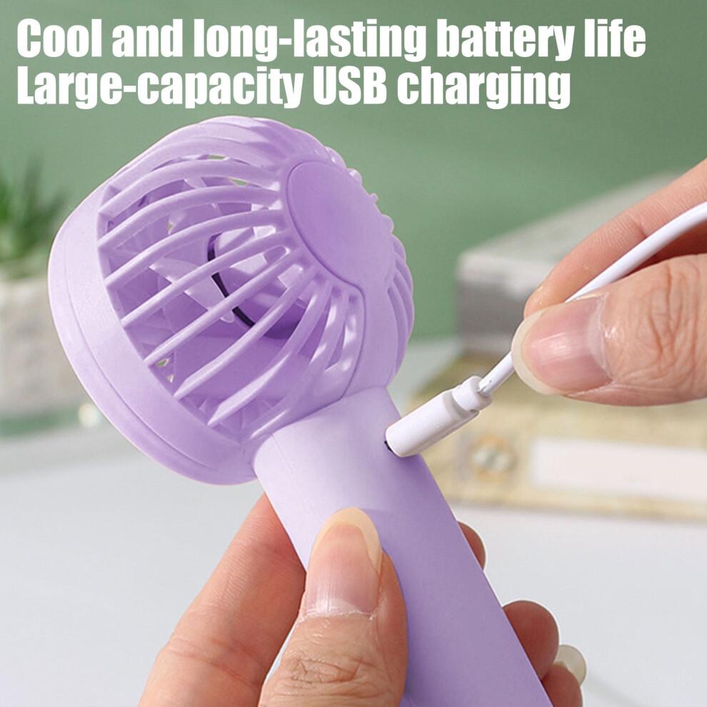 Karymi Portable USB Rechargeable Handheld Fan, 3 Speeds, 400mAh, Quiet, for Travel/Office/Outdoor – Compatible with USB Chargers