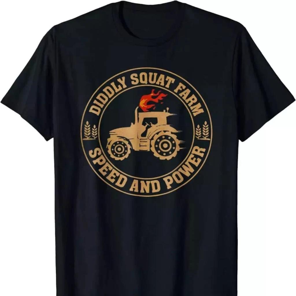 Diddly Squat Farm Speed and Power Tractor T Shirt Funny Farmer Unisex Tee