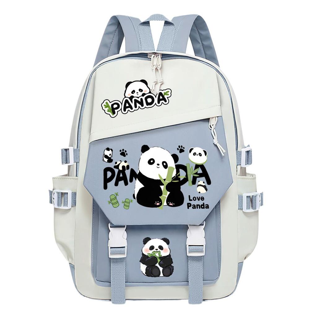 Panda Huahua Cartoon Printed Student Campus Backpack Casual Large Capacity School Bag