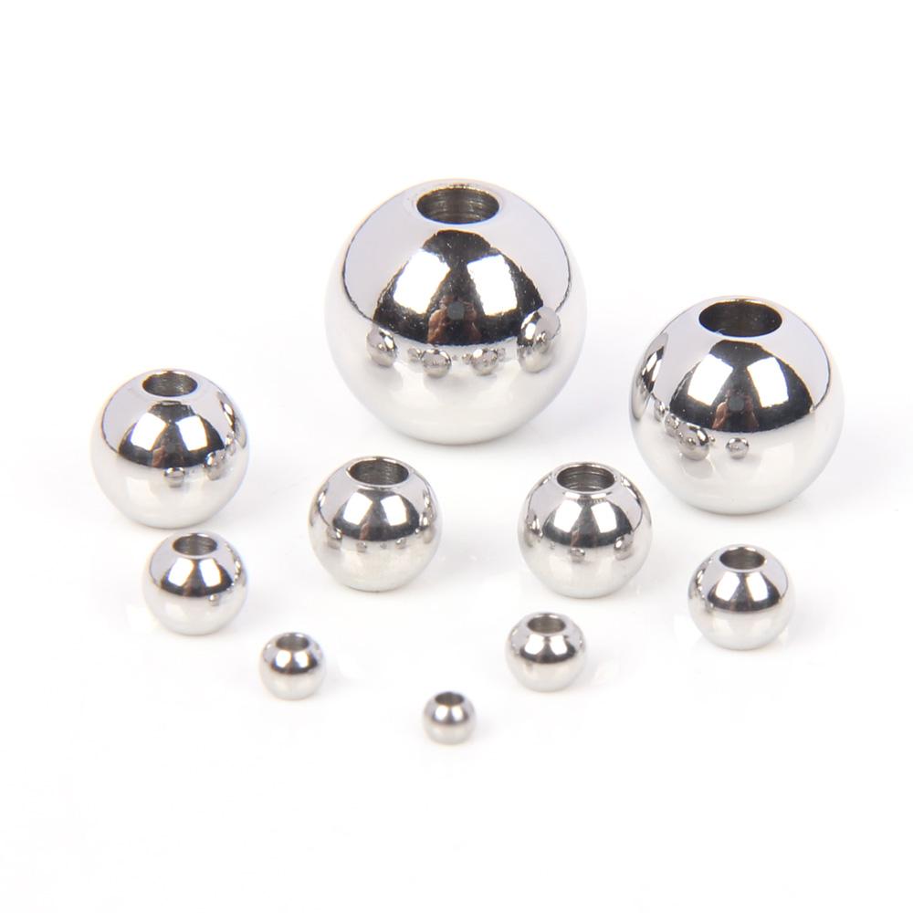 15-100Pcs/Lot 2-10mm Stainless Steel PVD Plated Gold Loose Spacer Beads Ball for Making Bracelets Jewelry Accessories Finding