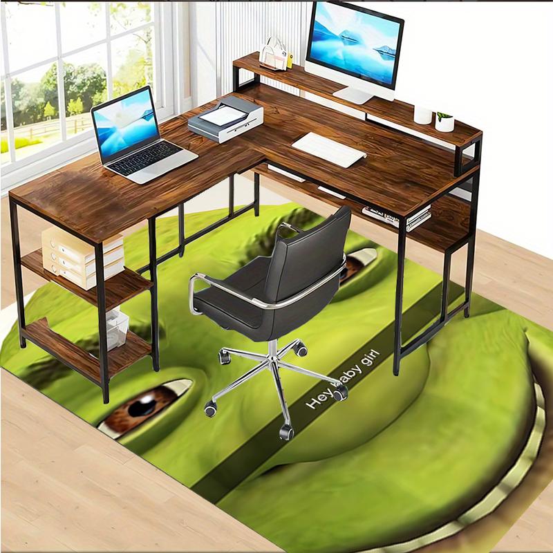 Shrek Polyester Teppich, Weiche Indoor Matte für Bürostuhl, Wohnzimmer, Schreibtisch - Dekoratives Home Office Teppich Design