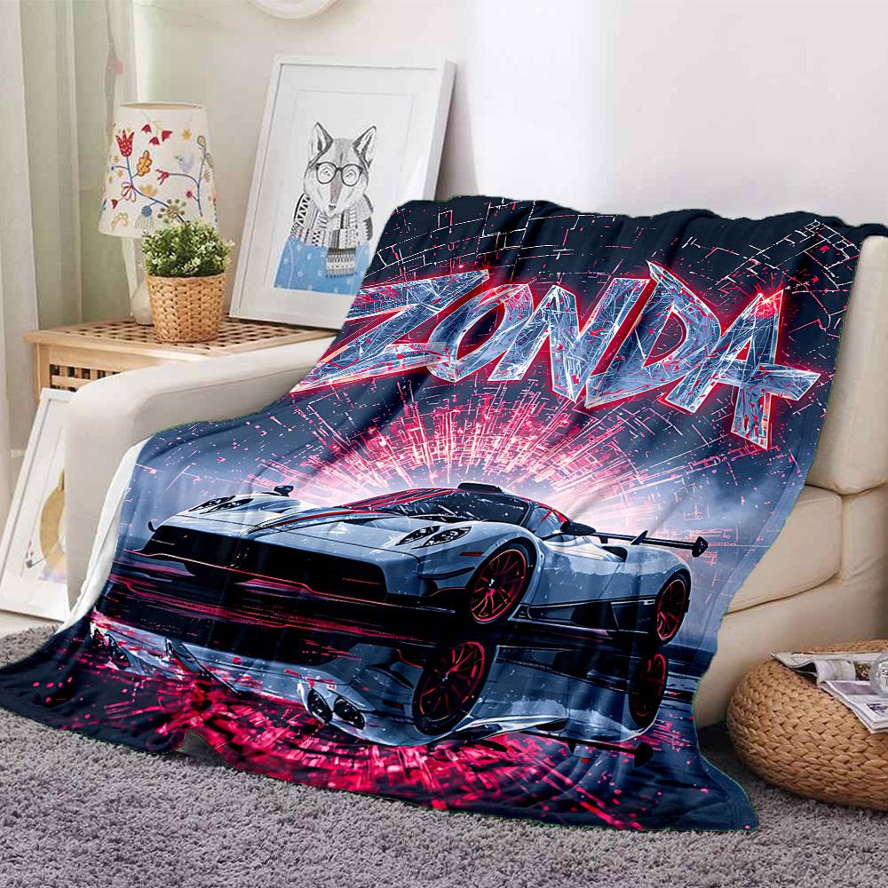 1pc Pagani Zonda, Luxury Sports Car Blanket Soft All Season Throw with Vibrant Design, Perfect for Home, Travel, and Gifts, Ideal for Naps and Camping