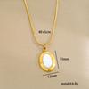 Stainless Steel Gold-Plated Pearl Necklace Fashion Elliptical Square Geometric Necklaces Temperament Collarbone Chain Jewelry