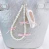 Fashionable Ballet Shoe Keychain Charm with Pearls Ribbon Designs Lovely and Stylish Accessory Portable for Girls