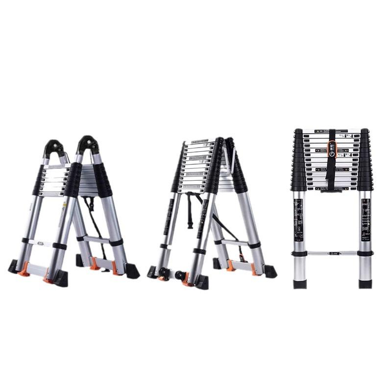 Aluminum Alloy Telescopic Folding Extension Ladder, Multifunctional A-Frame Design, Portable & Thickened for Engineering Use, Free Shipping