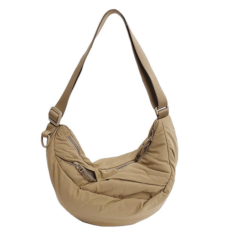 Sac à Bandoulière en Nylon Style Urbain Avec Fermeture Éclair Pour un Usage Quotidien Décontracté