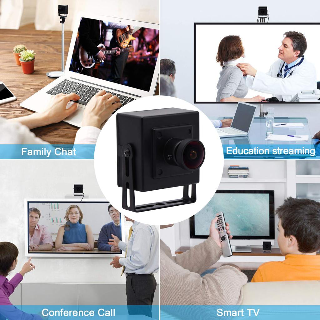 Cameră ELP Cameră web USB 4K Mini cameră cu unghi larg 170 de grade Obiectiv Fisheye Cameră web Full HD 2160P 30FPS Cameră Sony și driver Distribuție video Acasă