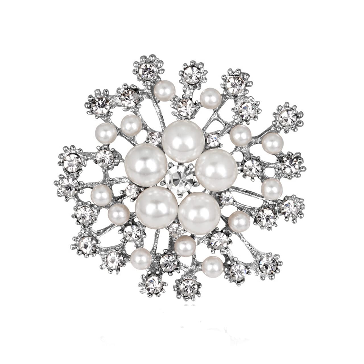 

Brooch Pearl Female Pearl Bon Brooch Corsage Zirconia Silver Elegant Clip Student Ceremony Recital Entrance Ceremony Wedding Graduation Ceremony Gift