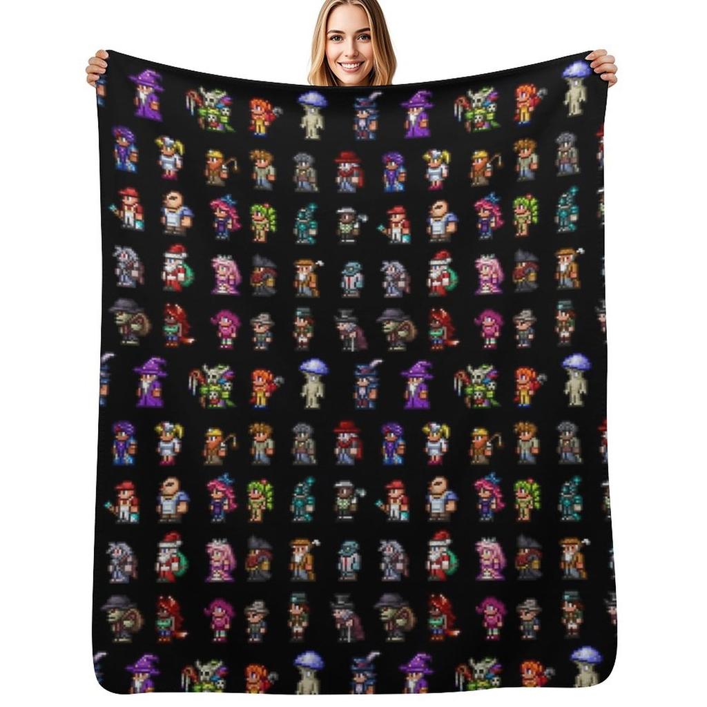 Terraria NPCs Throw Blanket Ultra Soft Flannel Fleece Blanket for All Seasons