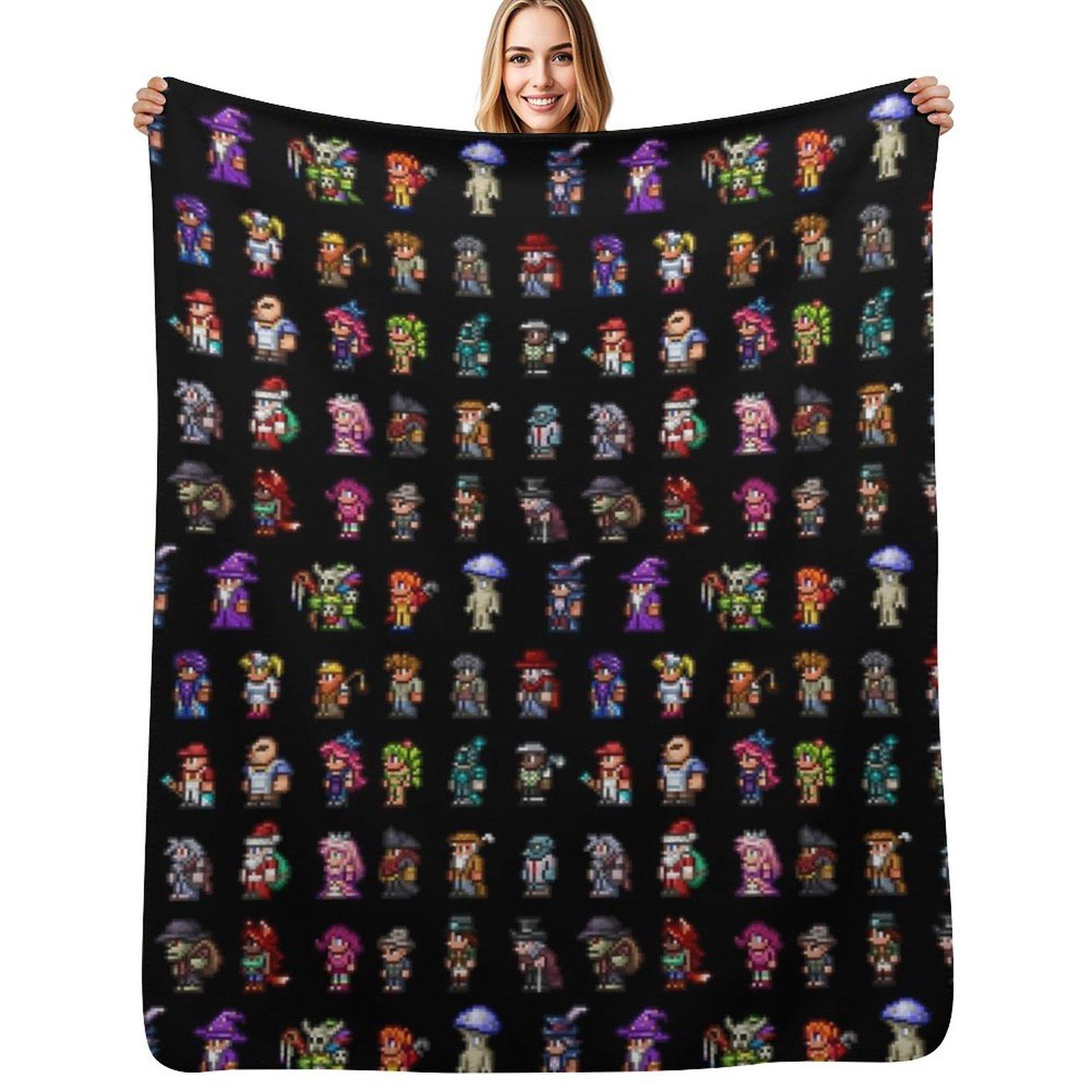 Exquisite Fashion Items Unisex White Terraria Npcs Throw Blanket Elegant Warm Throw Blanket For Hotel Home