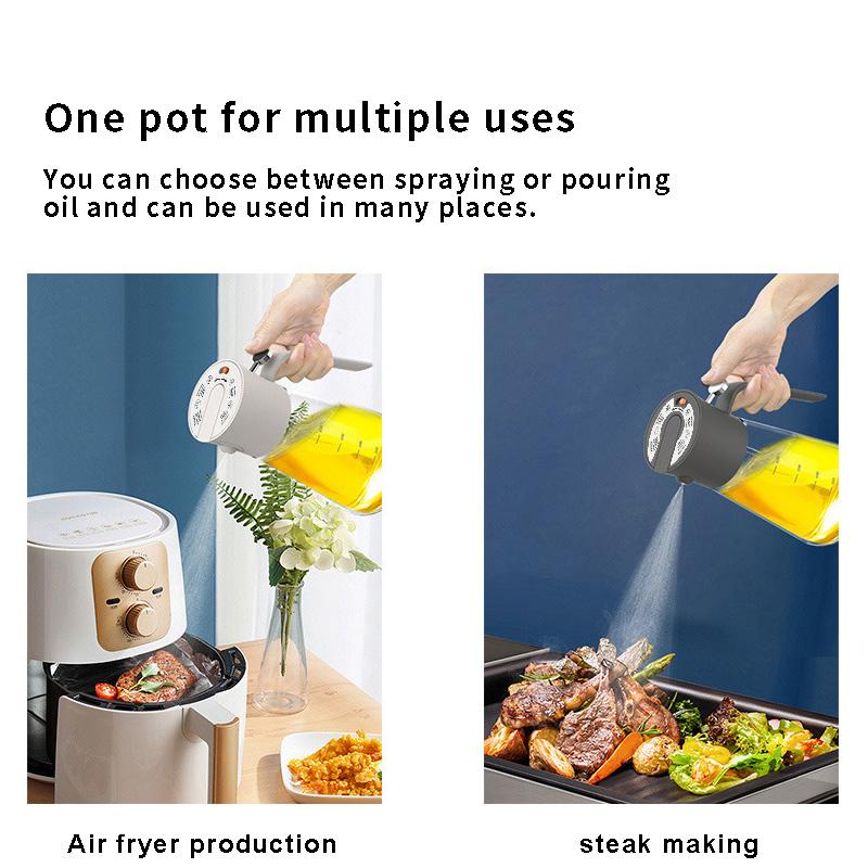 Oil Sprayer Bottle 2in1 Glass Oil Bottle Cooking Anti-leakage Olive Oil Storage Bottle BBQ Air Fryer Kitchen Supplies Tools 2024