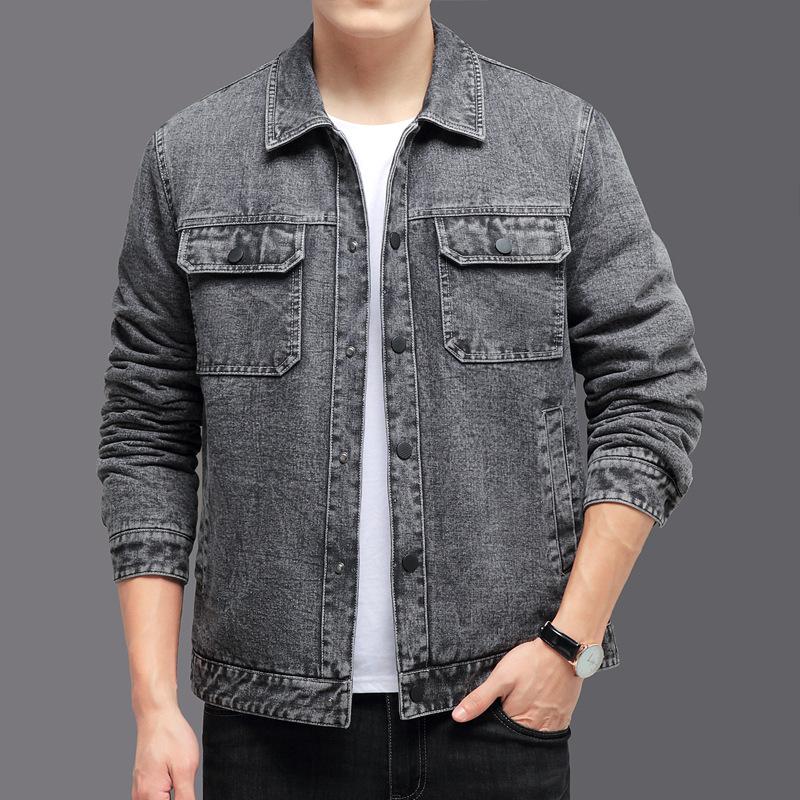 Autumn and Winter New Denim Jacket Men's Versatile Trendy Casual Jacket Japanese Hong Kong Style Top Cardigan Jacket