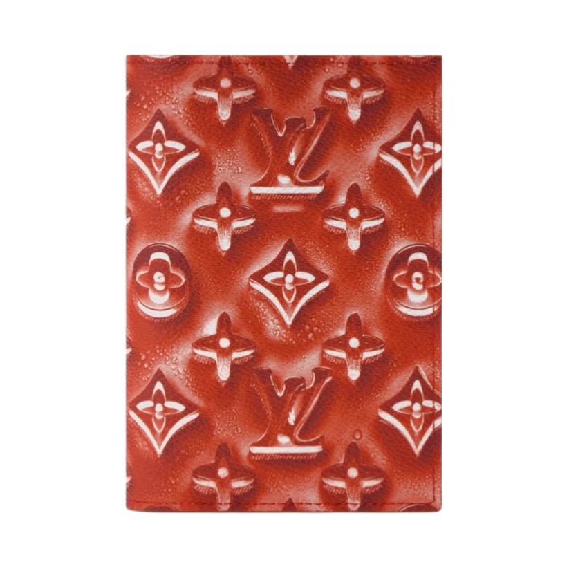 Louis Vuitton Ice Cube Shaped Monogram Coated Canvas Passport Holder Women accessories Pomegranate-Red M28595